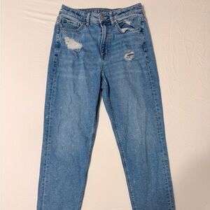 American Eagle Outfitters Light Blue Distressed Straight Leg Jeans